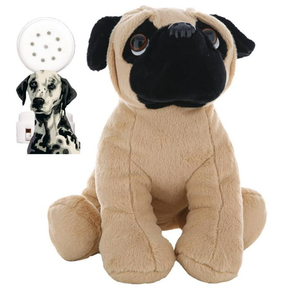Pugsley Pug Stuffed Toy with Pre-Recorded Dog Sound - 16-Inch Realistic Dog Stuffed Animal - Soft Plush Dog Sound with Sound Module for Kids