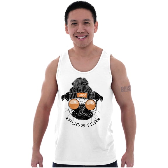 Pugster Hipster Dog Glasses Beanie Tank Top T Shirts Men Women Brisco Brands S