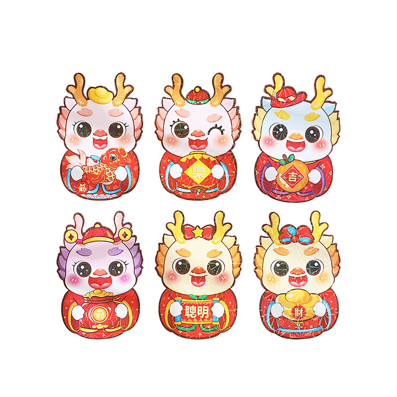 Puhuiying 6-Pack Traditional Red Chinese New Year 