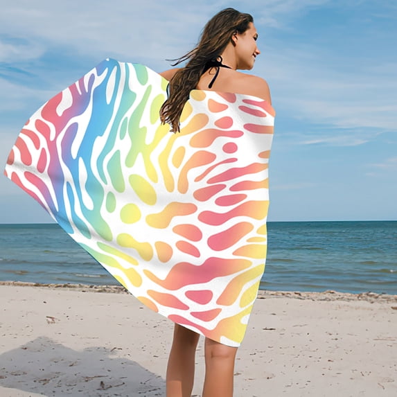 Puhuiying Microfiber Beach Towel Super Sandproof Beach Blanket Multi Purpose Towel for Travel Swimming Pool Camping