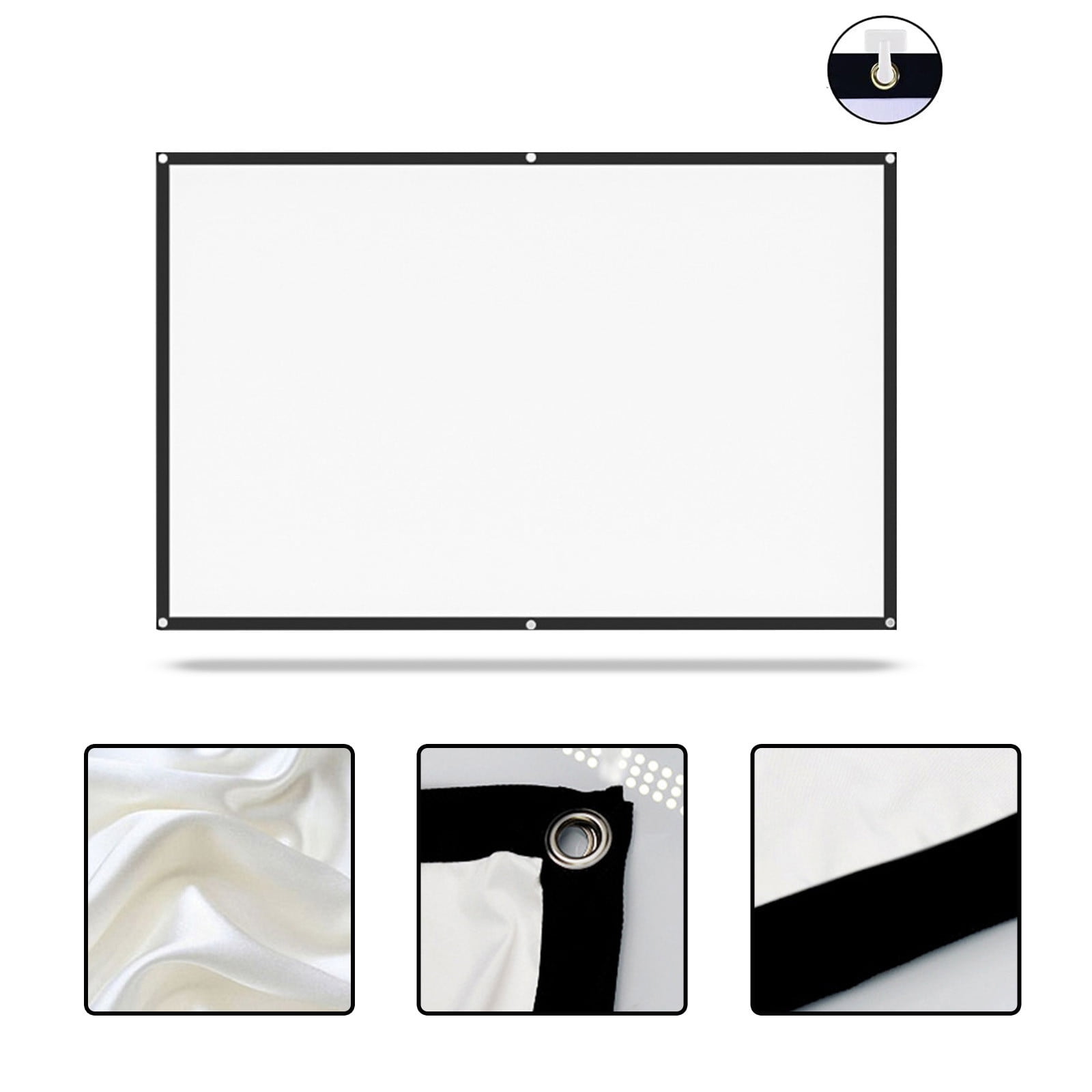 Puhuiying Projector Screen Movie Projector Screen 16:9 Foldable and ...
