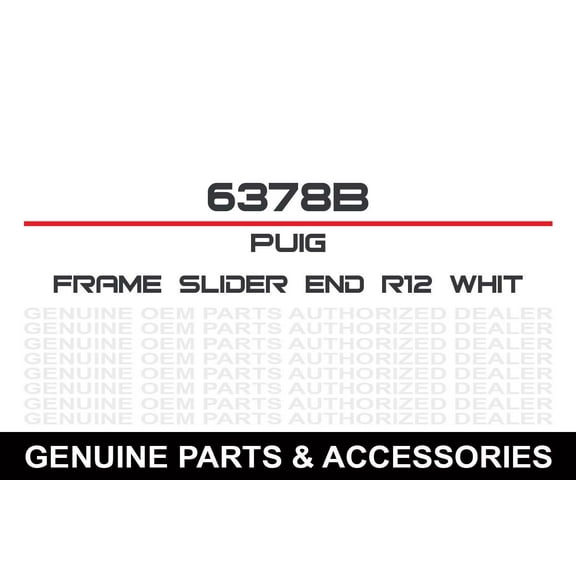 Puig R12 White Frame Slider Covers (6378B)