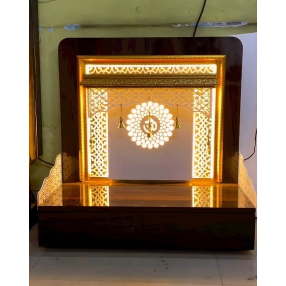 Wooden Handmade Designer LED Temple for Home / Pooja Mandir |Wall ...