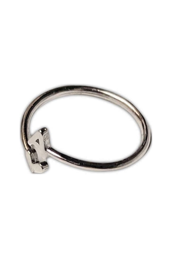 Fashion Metal Heart Ring - MONOGRAM INITIAL Letter A - Size 8