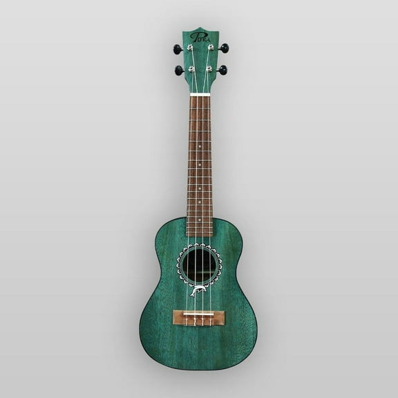 Puka Model PK-DPS Dolphin Rosette Deep Blue Satin Finish Soprano Size Ukulele