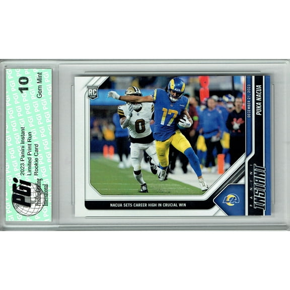 Puka Nacua 2023 Panini Instant #102 Only 543 Made! Breaks Record Rookie Card PGI 10
