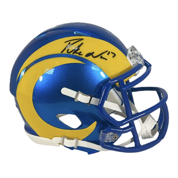 Puka Nacua Autographed Los Angeles Rams Speed Mini Football Helmet (Fanatics)
