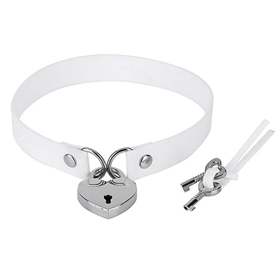 Puka Necklace Handmade Punk Love Lock Pendant Collar Necklace and Key Woman Jewelry Gift