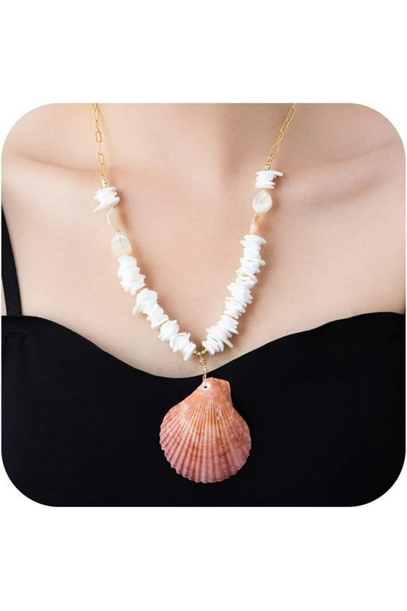 Puka Shell Beach Quality Necklace for WomenSeashell Pendant, Hawaiian Beach & Summer Surfer Jewelry Gift for Women and Men[m870]