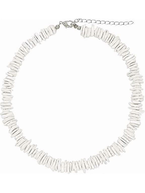 Puka Shell Necklace for Men Hawaiian Surfer Necklace Jewelry White Seashell Necklaces for Men Summer VSCO Beach Sea Shell Chip Neckalce 14-20 inch