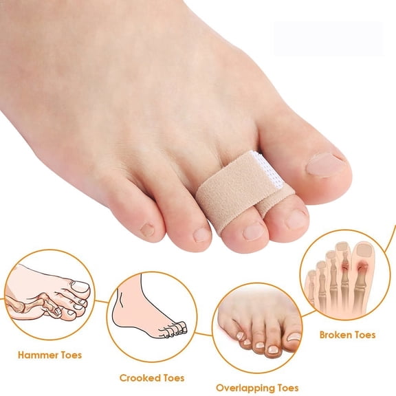 Pukitry 1/2/5/10Pcs Hammer Toe Straightener Toe Splints Bandages for Correcting Hammertoe Crooked & Overlapping Toes Protector