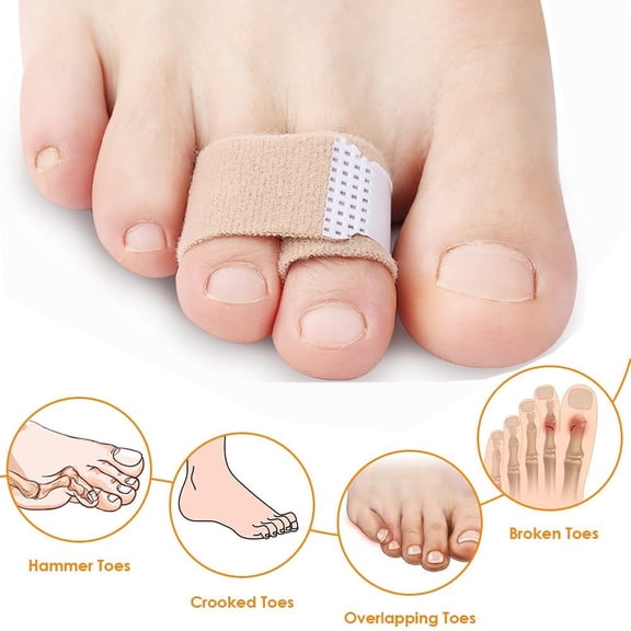 Pukitry 1/2/5/10Pcs Hammer Toe Straightener Toe Splints Bandages for Correcting Hammertoe Crooked & Overlapping Toes Protector