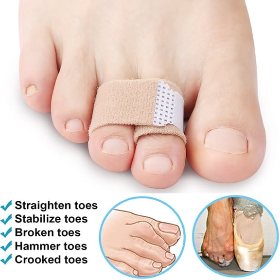 Pukitry 1/2/5/10Pcs Hammer Toe Straightener Toe Splints Bandages for Correcting Hammertoe Crooked & Overlapping Toes Protector