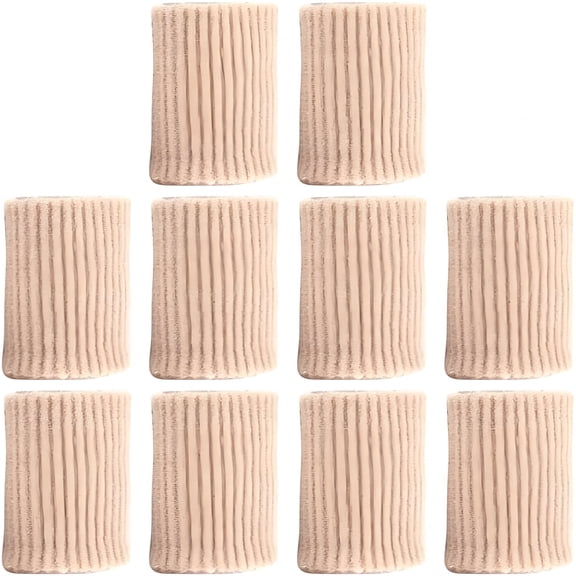 Pukitry 10Pcs Toe Tubes Sleeves Toe Protectors Toe Spacers Toe Cushion Tube Toe Separator for Bunion,Relief Toe Pressure Pain,Hammer Toe,Callus,Corn,Blister,3 Size