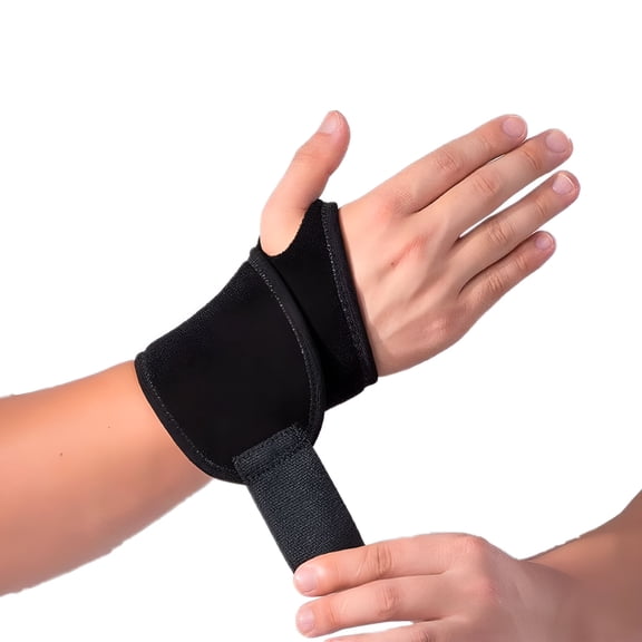 Pukitry 2 Pack Adjustable Sport Wrist Brace Support Wrap Strap Hand Carpal Tunnel Brace Fitness Suitable Both Right Left HandsOne SizeBlack