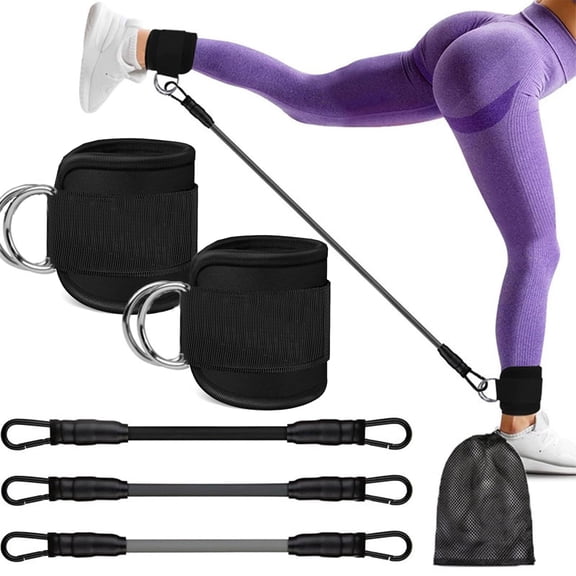 Pukitry Ankle Resistance Bands for Working Out with Cuffs, Leg Butt Training Equipment Exercise Bands