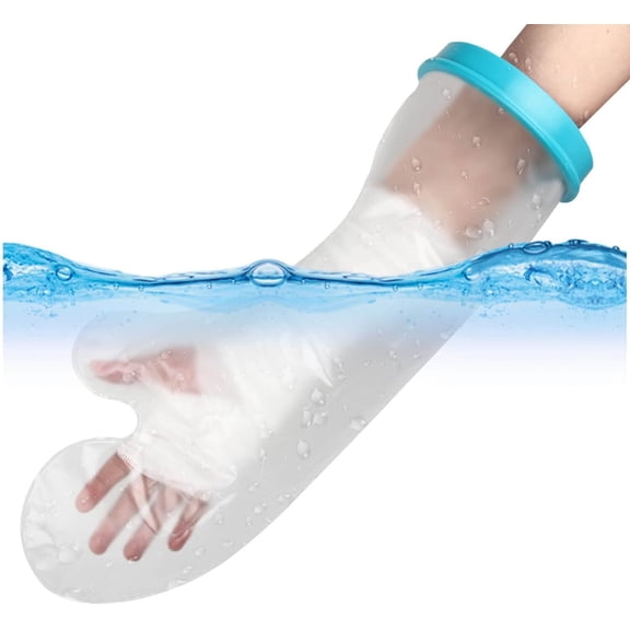 Pukitry Cast Covers for Shower Arm, Waterproof Cast Covers for Shower Arm, Reusable Adult Half Arm Cast Covers for Shower Sleeve Bag Wound Arms, Hands, Elbow, Wrist, Finger