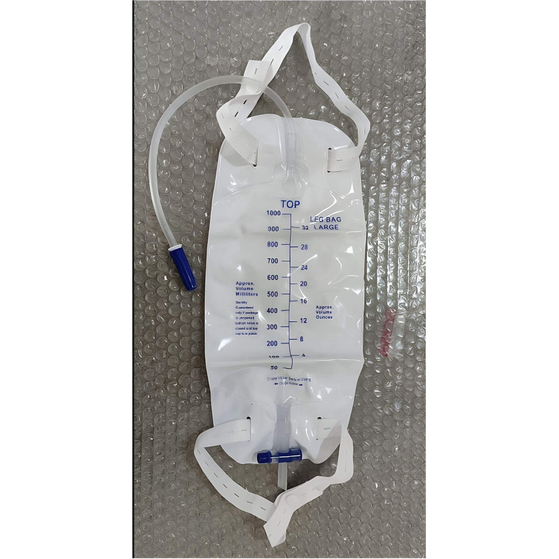 Pukitry Catheter Leg Bag 1000mL - Urinary Drainage Bag with Anti-Reflux Valve, Cloth Straps & Easy Flip Drain - Fits Foley & Most Catheters - Urine Holder for Men & Women - Clear, Discreet & Secure
