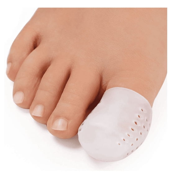 Pukitry Gel Big Toe Caps, 4 Packs Toe Protectors, Silicone Breathable Toe Covers Sleeves for Big Toe, Blisters, Corns, Hammer Toes, Friction Pain Relief