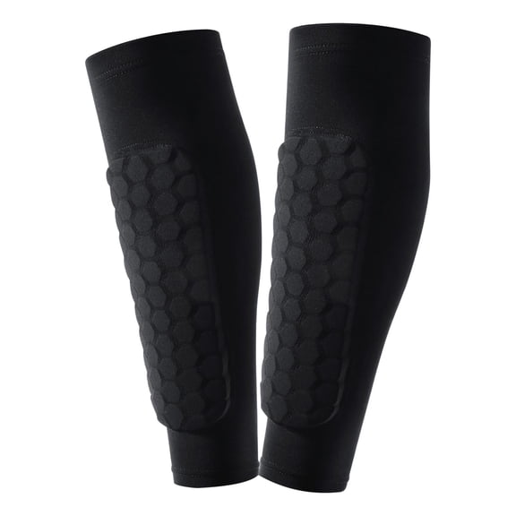 Pukitry Honeycomb Anti-Collision Leg Guards for Football & Basketball - EVA Calf Protectors, Lightweight Breathable Sports Gear with Elastic Support (2-Pack)