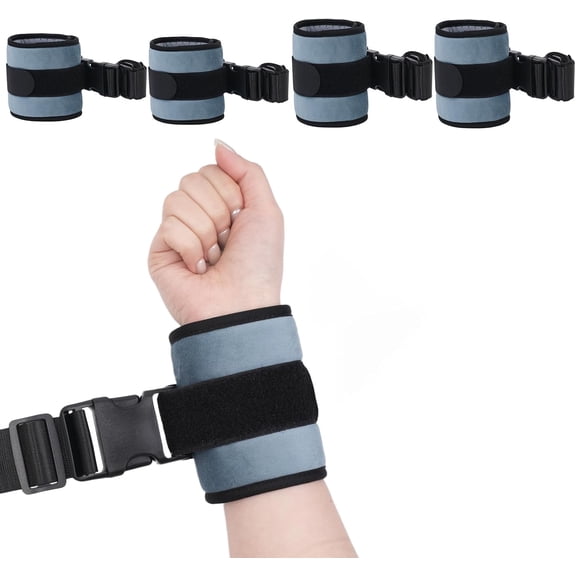 Pukitry Patient Medical Restraints with Quick Release Buckles, Bed Restraints Belts for Wrists and Ankles, Limb Holder Movement Limited Ties for Hands and Legs-4Pcs (Deep Navy Blue)