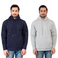 thumbnail image 1 of Pukka Blanks Adult Heavyweight 300 GSM Fleece Hoodie Multipack Set, Navy + Heather Grey, XL, 1 of 2