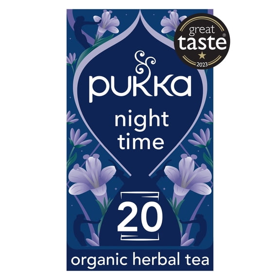 Pukka Organic Night Time Herbal Tea With Chamomile 20 Sleep Tea Bags 20g, Imported from Britain