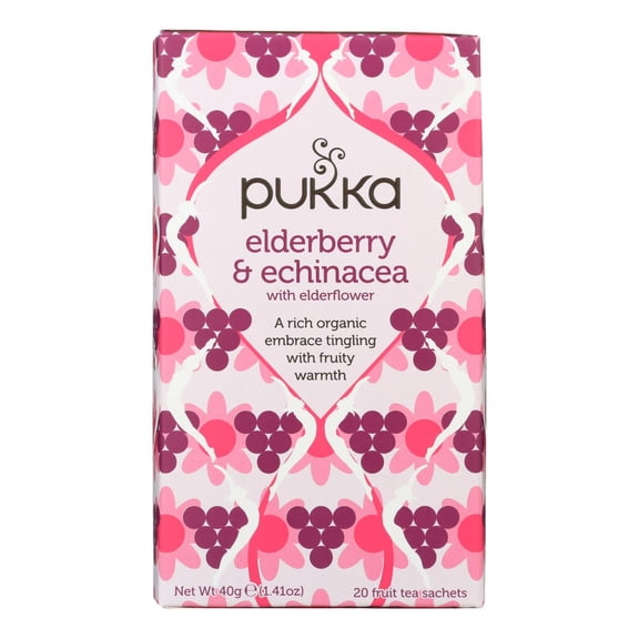 Pukka Herbs - Elderbry Echinacea Tea - 20 Bg, Case of 4