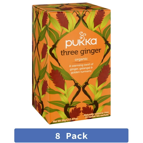 Pukka Herbs Herbal Tea Three Ginger 20 Bags (Pack Of 8)