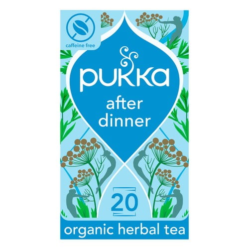 Pukka Organic After Dinner 20 Home Compostable Herbal Tea Bags 20's, British Import (Pack of 3)