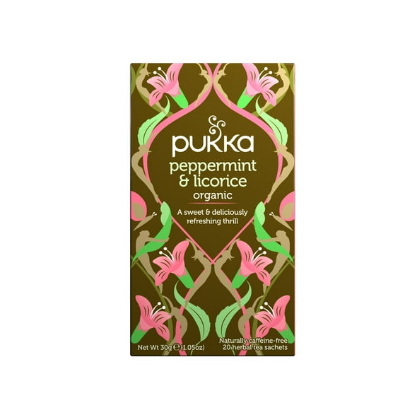 Pukka Organic Herbal Tea Peppermint & Licorice, 20 Tea Bags