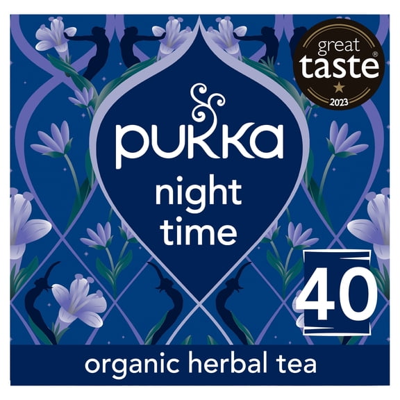 Pukka Organic Night Time Herbal Tea With Chamomile 40 Sleep Tea Bags 40g, Imported from Britain