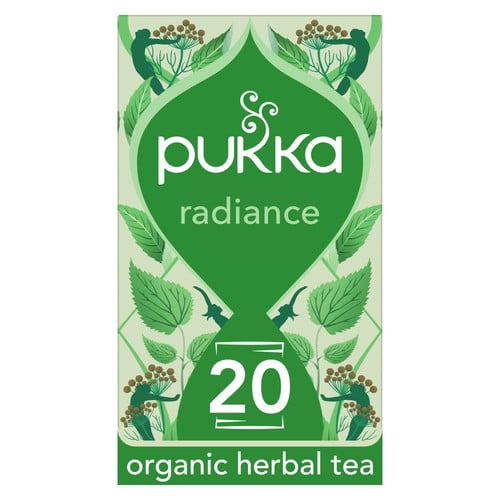 Pukka Organic Radiance Tea 20 Home Compostable Herbal Tea Bags 20's, British Import (Pack of 3)