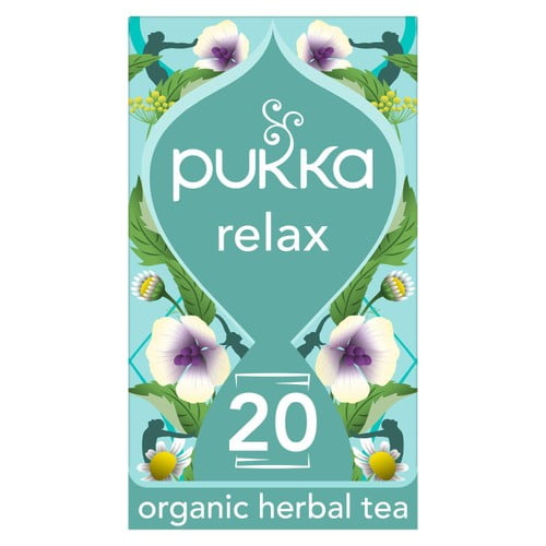 Pukka Organic Relax Tea With Chamomile Home Compostable Herbal Tea Bags 20's, British Import (Pack of 3)