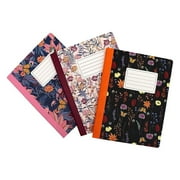 Pukka Pad Bloom Composition Notebooks 7.5" x 9.7" College Ruled 70 Sheets Assorted Colors 3/Pack