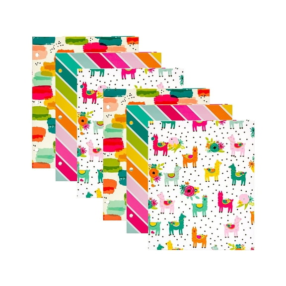 Pukka Pad Carpe Diem Rainbow Color Wash 3-Hole Punched 2-Pocket Portfolio Folders Assorted Colors