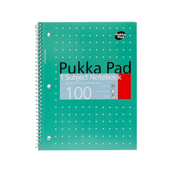 Pukka Pad Metallic 1-Subject Notebooks 8" x 10.5" College Ruled 100 Sheets Green 3/Pack (8795-MET)