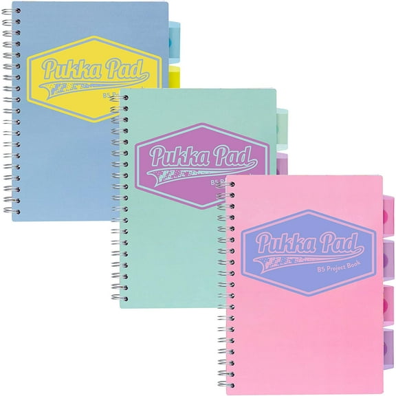 Pukka Pad Pastel 5-Subject Divider Notebook - 3 Pack