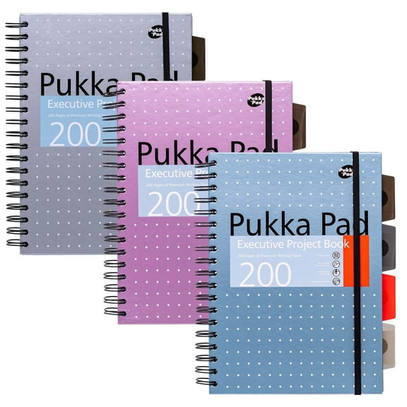 Pukka Pads B5 Metallic Executive Project Books - Assorted - Pack 3