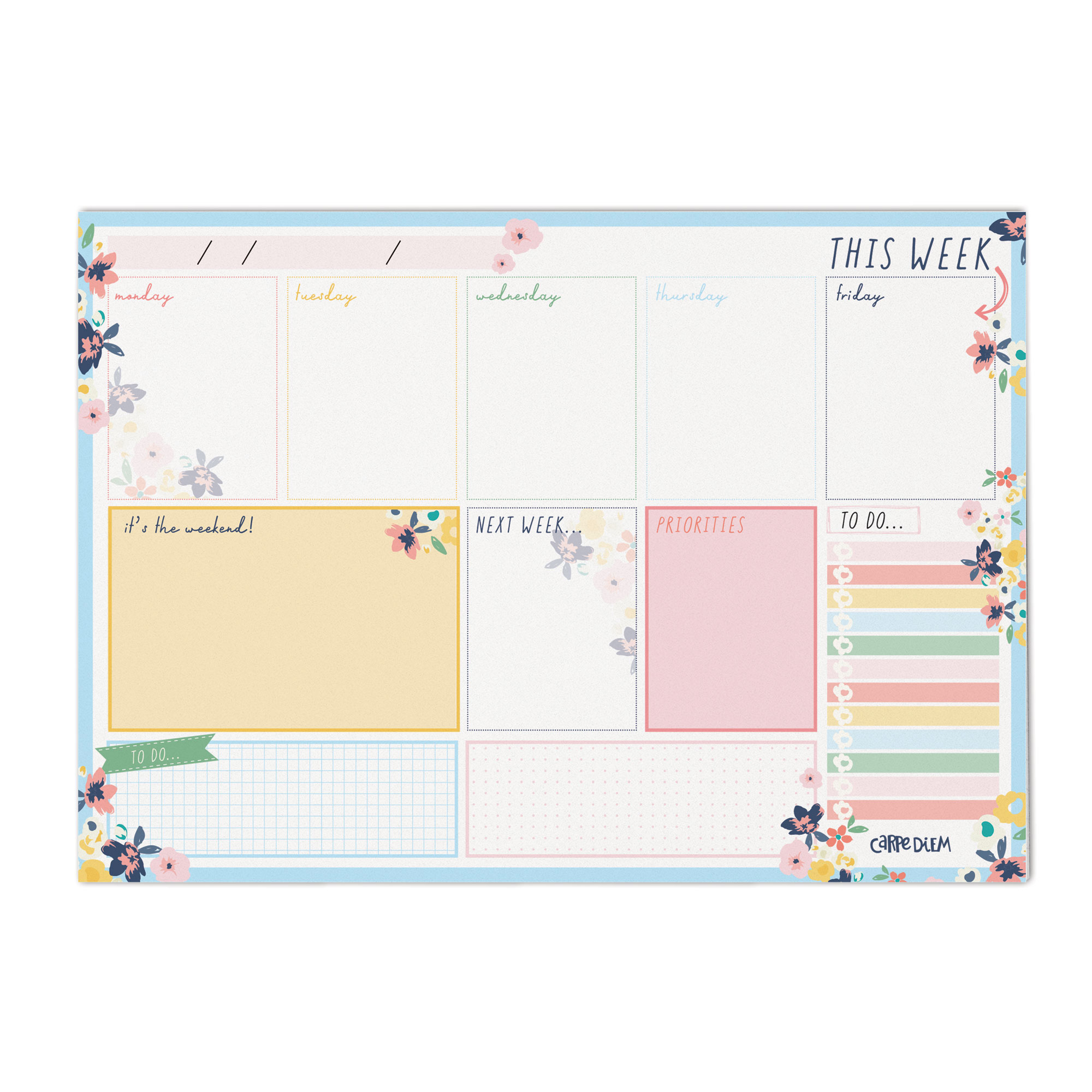 Pukka Pads Weekly Planner Pad - Ditzy Floral - Pack 6 - Walmart.com