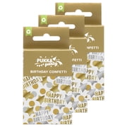 Pukka Party Metallic Gold & Silver Tissue & Card Birthday Confetti, 3 Packs