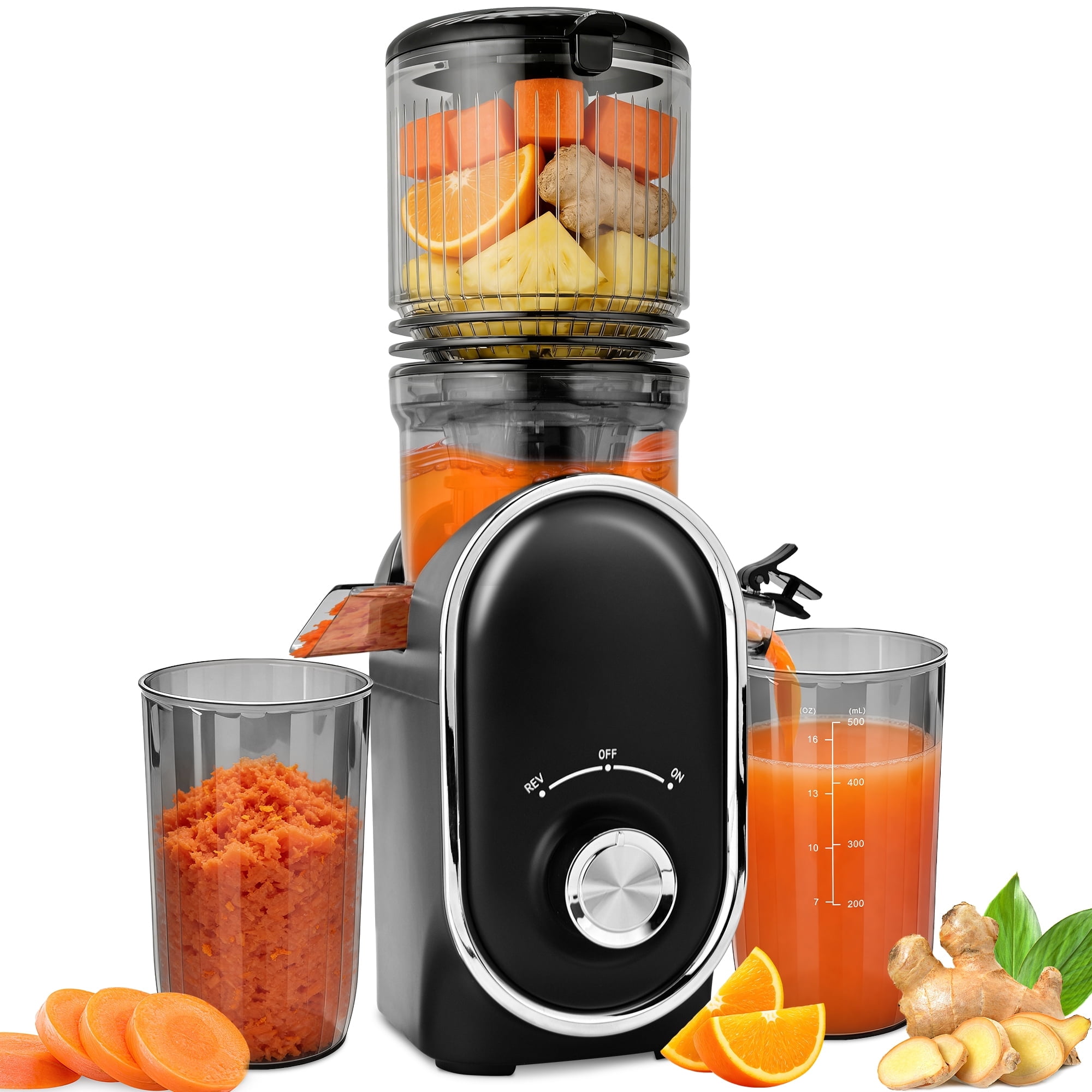 300W Cold Press Juicer Machine – Slow Masticating Juicer For Fruits & Veggies, Red-897784