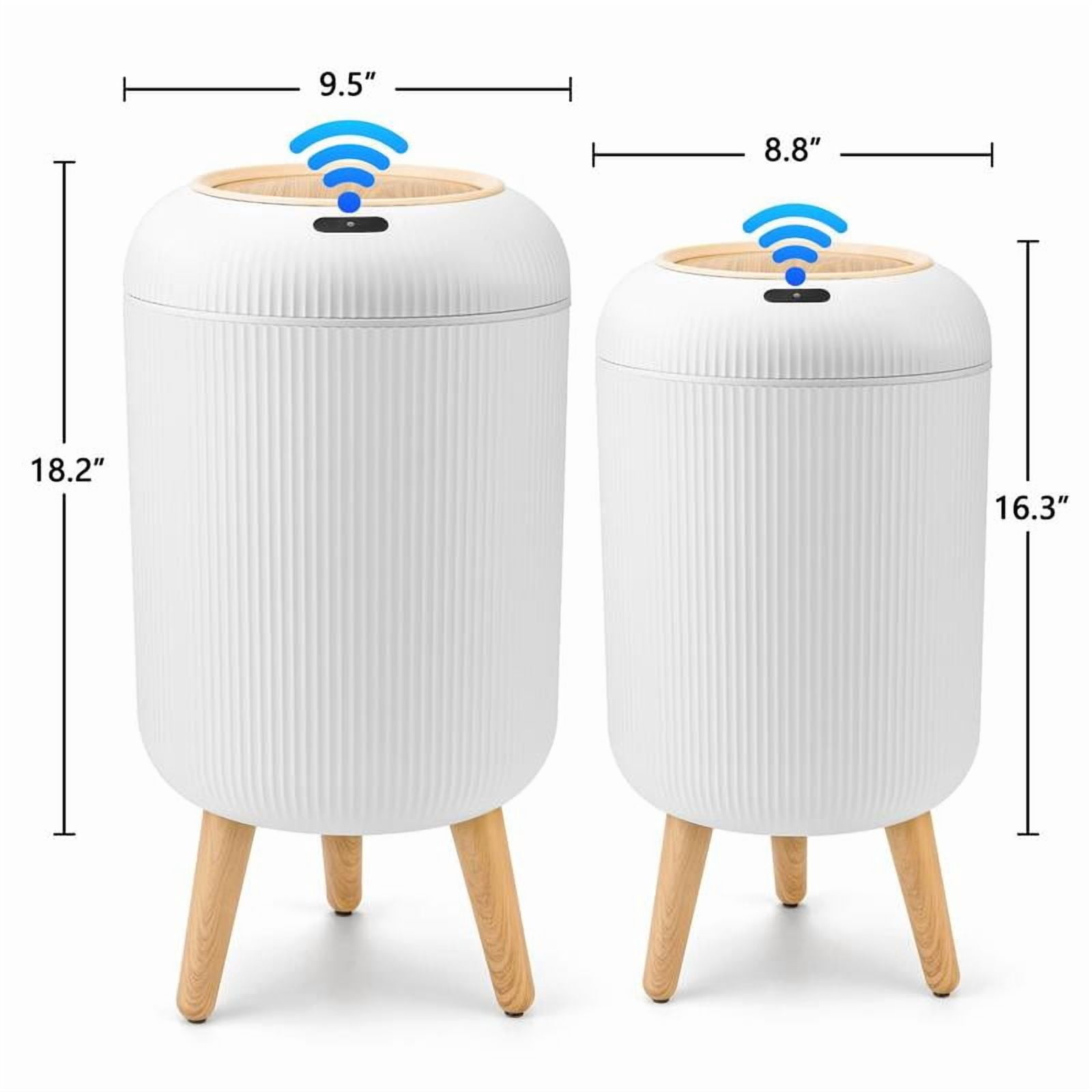 Pukomc Smart Induction Waterproof Trash Can for Bathroom, Bedroom, Office Nordic Style, Household Items Saving Space Motion Sensor Multifunctional Home Goods Environmentally Friendly Automatic