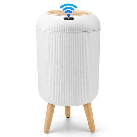 Pukomc Smart Sensor Waterproof Trash Can - Flip Top, Cute Nordic Style Design Springtok Homewares Space Saving Bins