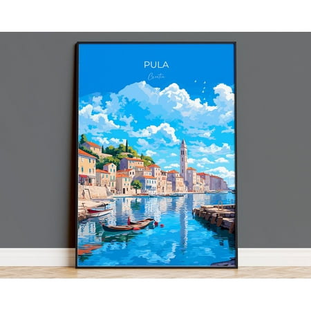 Pula Travel Print, Travel Poster of Pula, Croatia, Pula Art, Croatia Gift, Croatia Wall Art Print, 16x24 UNFRAMED
