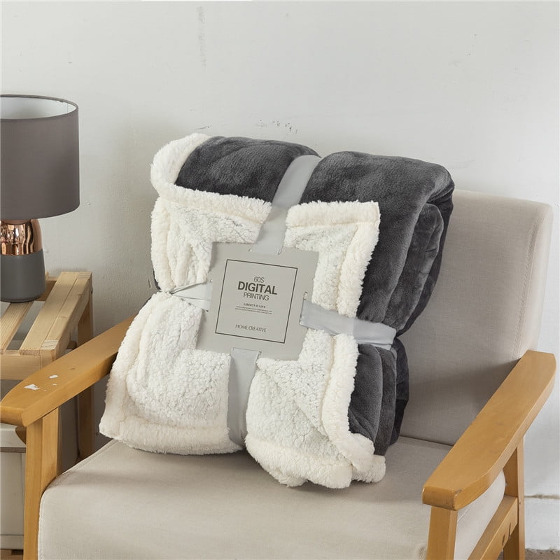 Utopia Bedding Sherpa Blanket Twin Size [Grey, 90x66 Inches] - 480GSM Thick  Warm Plush Fleece Reversible Blanket for Bed, Sofa, Couch, Camping and