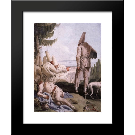 Pulcinella on Holiday 20x24 Framed Art Print by Giovanni Domenico Tiepolo