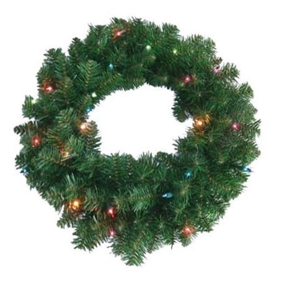 Puleo Asia 252388 24 in. Holiday Wonderland Multi-color Mixed Needle Artificial Wreath