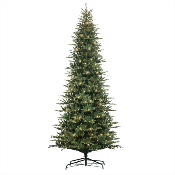 Puleo International  10 ft. Pre-Lit Slim Balsam Artificial Fir Tree