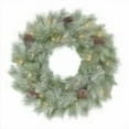 thumbnail image 1 of Puleo International 24" Pre-Lit Battery-Operated Artificial Flocked Wreath, 1 of 6